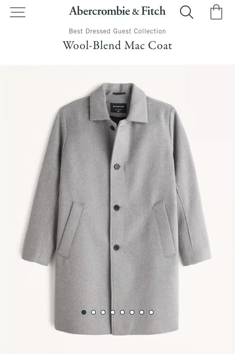 (새제품) 아베크롬비 Wool-Blended Coat S (100)150